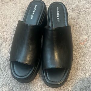 Madden Girl black wedge sandals